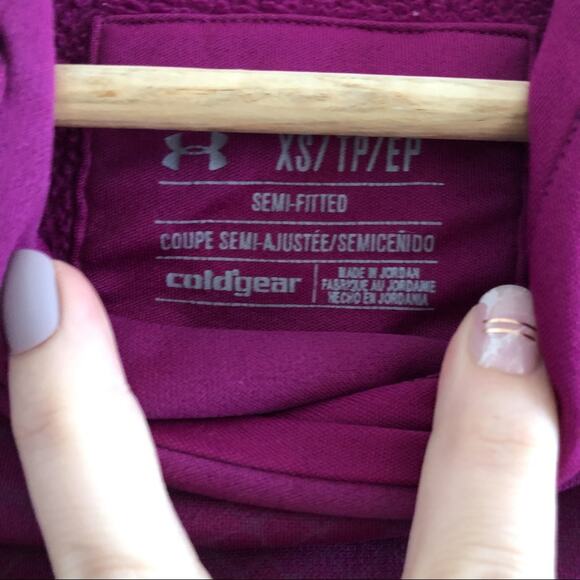 Under Armour Hoodie Sweatshirt Coldgear Purple XS - Picture 2 of 3